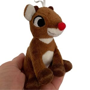 Rudolph The Red Nosed Reindeer Small Soft Plush Ornament / Toy. Hallmark Plush.